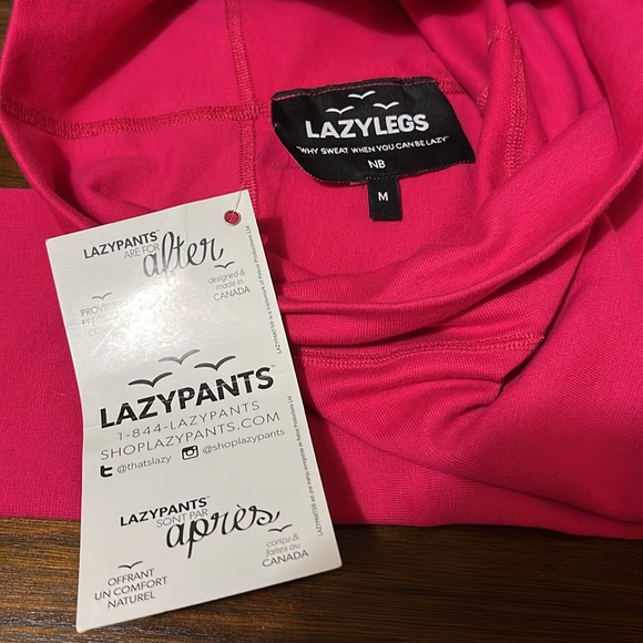NWT LAZYPANTS Lazy Legs Hot Pink High Waisted Leggings - Medium - Picture 4 of 9